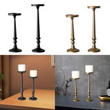 Maxbell 2 Pieces Pillar Candle Holders Iron Candlestick for Christmas Events Dinning Black
