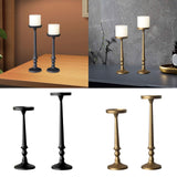 Maxbell 2 Pieces Pillar Candle Holders Iron Candlestick for Christmas Events Dinning Black