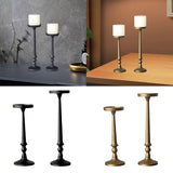 Maxbell 2 Pieces Pillar Candle Holders Iron Candlestick for Christmas Events Dinning Black