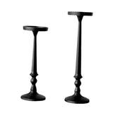 Maxbell 2 Pieces Pillar Candle Holders Iron Candlestick for Christmas Events Dinning Black
