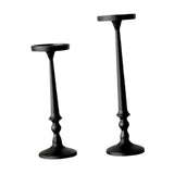 Maxbell 2 Pieces Pillar Candle Holders Iron Candlestick for Christmas Events Dinning Black