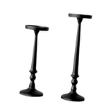 Maxbell 2 Pieces Pillar Candle Holders Iron Candlestick for Christmas Events Dinning Black