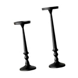 Maxbell 2 Pieces Pillar Candle Holders Iron Candlestick for Christmas Events Dinning Black