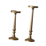Maxbell 2 Pieces Pillar Candle Holders Iron Candlestick for Christmas Events Dinning Gold
