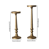 Maxbell 2 Pieces Pillar Candle Holders Iron Candlestick for Christmas Events Dinning Gold