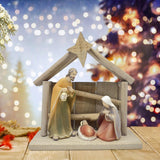 Maxbell Christmas Nativity Figurine Craft Holy Family Figurine for Indoor Home Decor