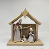 Maxbell Christmas Manger Nativity Craft Holy Family Figurine for Cabinets Shelf Home