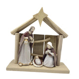 Maxbell Christmas Manger Nativity Craft Holy Family Figurine for Cabinets Shelf Home