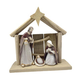 Maxbell Christmas Manger Nativity Craft Holy Family Figurine for Cabinets Shelf Home