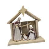 Maxbell Christmas Manger Nativity Craft Holy Family Figurine for Cabinets Shelf Home