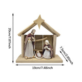 Maxbell Christmas Manger Nativity Craft Holy Family Figurine for Cabinets Shelf Home
