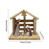 Maxbell Christmas Nativity Scene Statue Wood Resin Sculpture for Living Room Cabinet