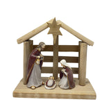 Maxbell Christmas Nativity Scene Statue Wood Resin Sculpture for Living Room Cabinet
