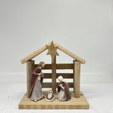 Maxbell Christmas Nativity Scene Statue Wood Resin Sculpture for Living Room Cabinet