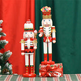 Maxbell Nutcracker King Statue Crafts Wood for Living Room Home Decoration Fireplace