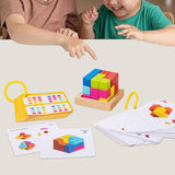 Maxbell 3D Cube Puzzle Preschool Learning Toy Wooden Block Puzzle Children Kid Adults