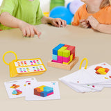 Maxbell 3D Cube Puzzle Preschool Learning Toy Wooden Block Puzzle Children Kid Adults