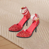 Maxbell 1/6 Figure High Heeled Sandals Doll High Heels Model for 12 inch Figure Body Red
