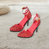 Maxbell 1/6 Figure High Heeled Sandals Doll High Heels Model for 12 inch Figure Body Red