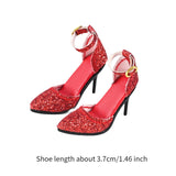 Maxbell 1/6 Figure High Heeled Sandals Doll High Heels Model for 12 inch Figure Body Red
