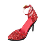 Maxbell 1/6 Figure High Heeled Sandals Doll High Heels Model for 12 inch Figure Body Red