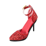 Maxbell 1/6 Figure High Heeled Sandals Doll High Heels Model for 12 inch Figure Body Red