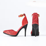 Maxbell 1/6 Figure High Heeled Sandals Doll High Heels Model for 12 inch Figure Body Red