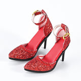 Maxbell 1/6 Figure High Heeled Sandals Doll High Heels Model for 12 inch Figure Body Red