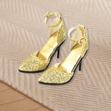 Maxbell 1/6 Figure High Heeled Sandals Doll High Heels Model for 12 inch Figure Body Gold