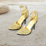Maxbell 1/6 Figure High Heeled Sandals Doll High Heels Model for 12 inch Figure Body Gold