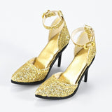 Maxbell 1/6 Figure High Heeled Sandals Doll High Heels Model for 12 inch Figure Body Gold