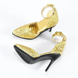 Maxbell 1/6 Figure High Heeled Sandals Doll High Heels Model for 12 inch Figure Body Gold