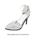 Maxbell 1/6 Figure High Heeled Sandals Doll High Heels Model for 12 inch Figure Body Silver