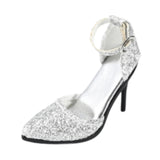 Maxbell 1/6 Figure High Heeled Sandals Doll High Heels Model for 12 inch Figure Body Silver