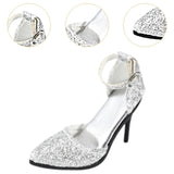 Maxbell 1/6 Figure High Heeled Sandals Doll High Heels Model for 12 inch Figure Body Silver