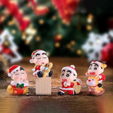 Maxbell 6x Cute Action Figure Christmas Gift Miniature Dolls for Boys Girls Children Christmas Night