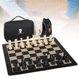 Maxbell Portable International Chess Set Family Game Storage Bag for Friend Children