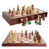 Maxbell Wooden Chess Set Retro Tournament Chess Board Games for Travel Backyard