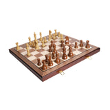 Maxbell Wooden Chess Set Retro Tournament Chess Board Games for Travel Backyard