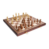 Maxbell Wooden Chess Set Retro Tournament Chess Board Games for Travel Backyard