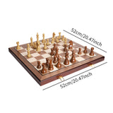 Maxbell Wooden Chess Set Retro Tournament Chess Board Games for Travel Backyard