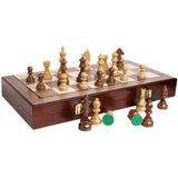 Maxbell Wooden Chess Set Retro Tournament Chess Board Games for Travel Backyard