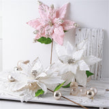 Maxbell Artificial Christmas Flower Craft Holiday Decoration for Home Porch Festival pink