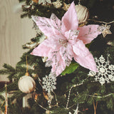 Maxbell Artificial Christmas Flower Craft Holiday Decoration for Home Porch Festival pink