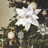 Maxbell Artificial Christmas Flower Craft Holiday Decoration for Home Porch Festival white