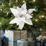 Maxbell Artificial Christmas Flower Craft Holiday Decoration for Home Porch Festival white