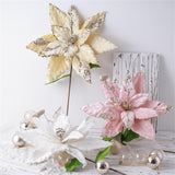 Maxbell Artificial Christmas Flower Craft Holiday Decoration for Home Porch Festival white