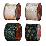 Maxbell Christmas Ribbon Decorative Ribbon for Handmade Crafts Gift Wrapping Bouquet Beige A