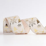 Maxbell Christmas Ribbon Decorative Ribbon for Handmade Crafts Gift Wrapping Bouquet Beige A