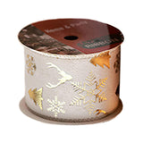Maxbell Christmas Ribbon Decorative Ribbon for Handmade Crafts Gift Wrapping Bouquet Beige A